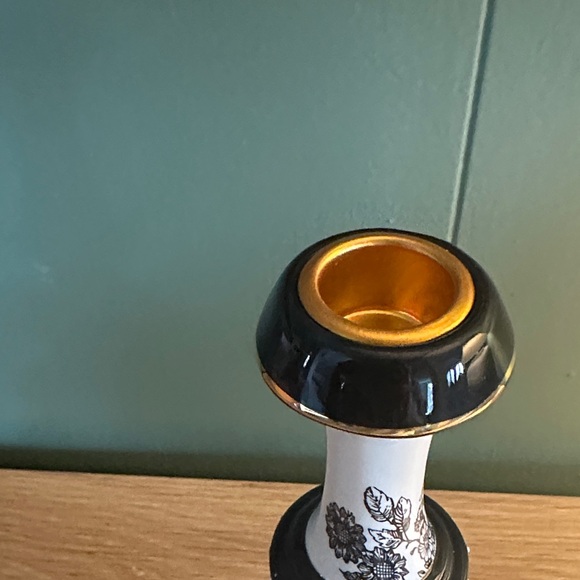 Mud Pie Black and White Candle Holder with Gold Accents - Picture 3 of 5